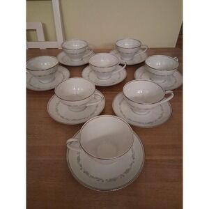 Vintage Noritake Brooklane Set of 8 Tea Coffee Cups and Saucers 6112